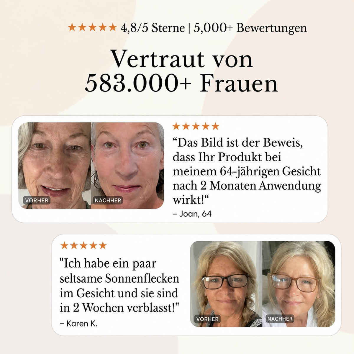 Das komplette System für reife Frauenhaut